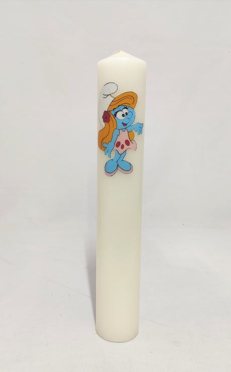 imagine produs Lumanari stalp cu poze 6X35cm Strumfita