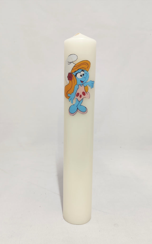 imagine produs Lumanari stalp cu poze 6X35cm Strumfita