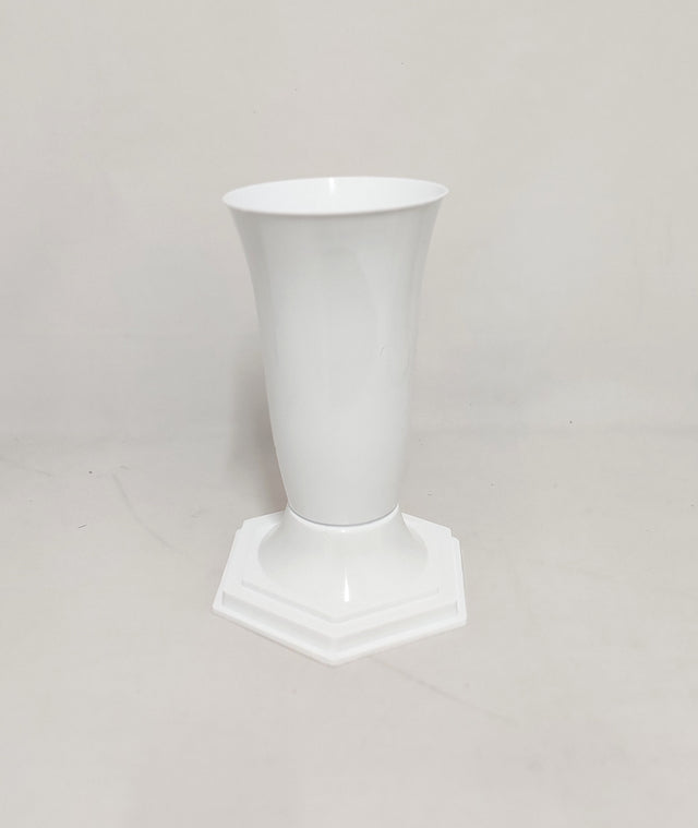 imagine produs Vas plastic cu talpa D15cm H30cm alb
