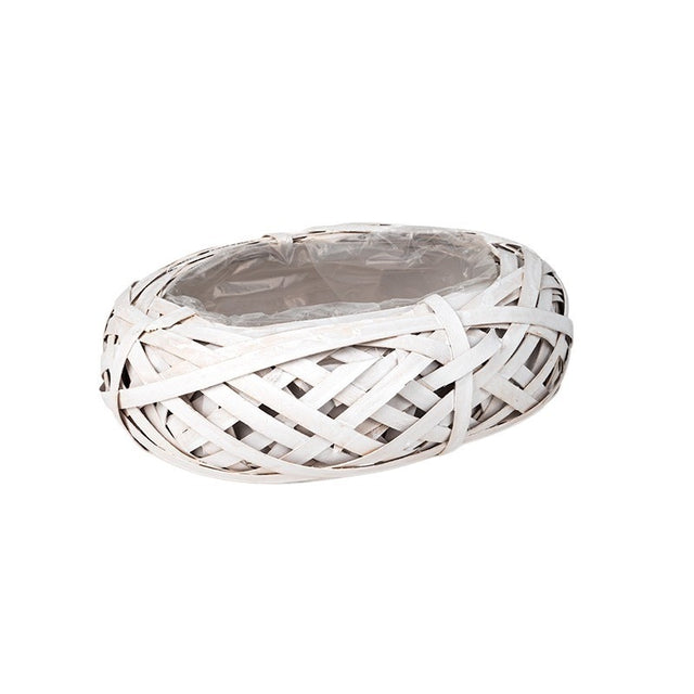 imagine produs Bol Oval Din Nuiele 25x19x8,5cm Alb