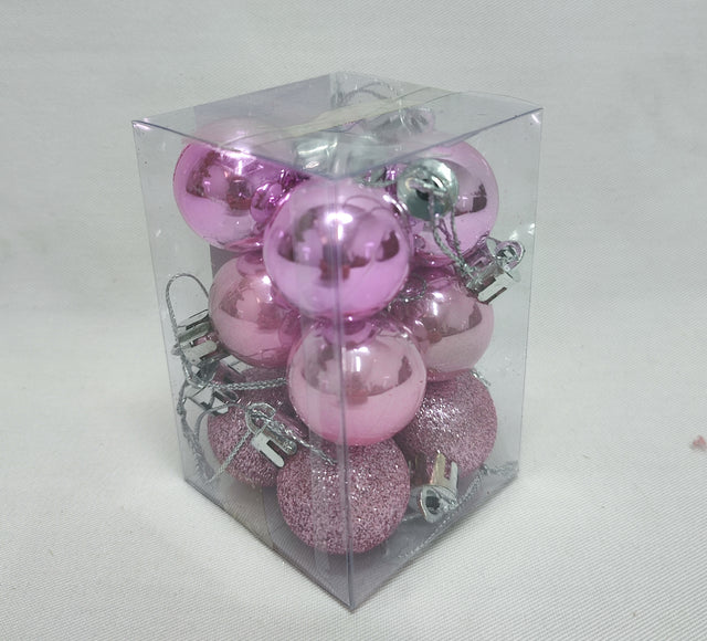 Glob plastic 3cm 12buc/pachet roz