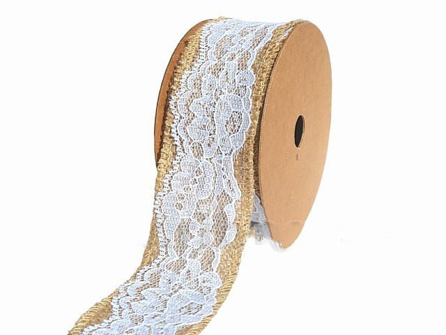 imagine produs Banda decor yuta cu dantela 3,8cm