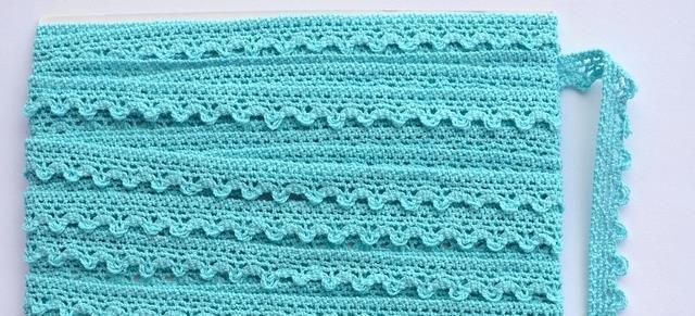 Dantela crosetata 1.2cmx9.1m verde menta