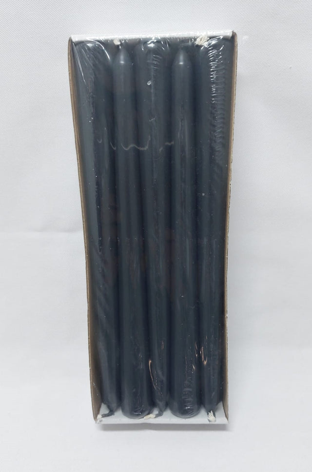 Lumanari conice 24cm 10buc/pachet negru