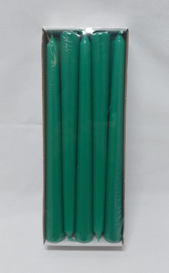 Lumanari conice 24cm 10buc/pachet verde