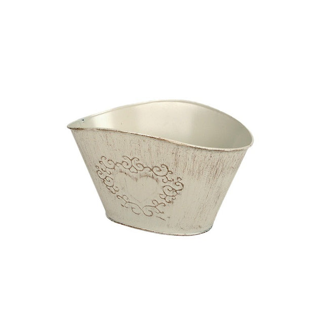 imagine produs Bol oval zinc 17x12x8/10cm crem antic