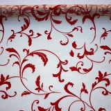 Organza sul catifea 47cmx5m crem/bordeaux