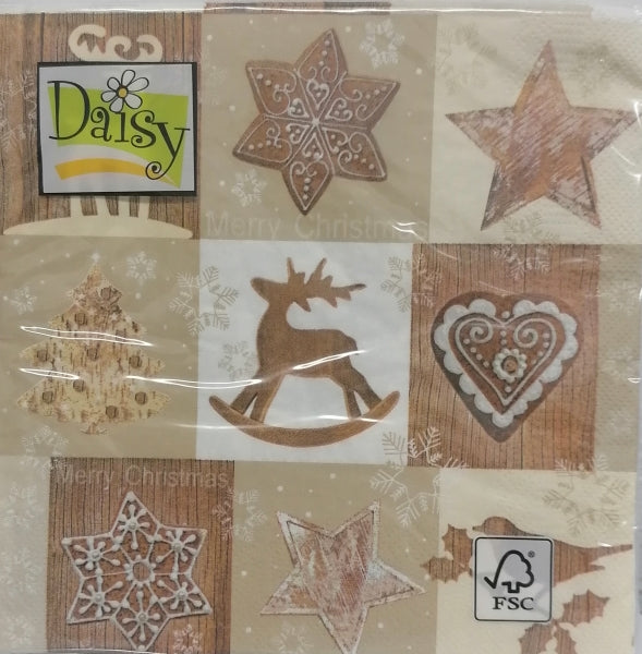 imagine produs Servetel christmas brown collage s/20