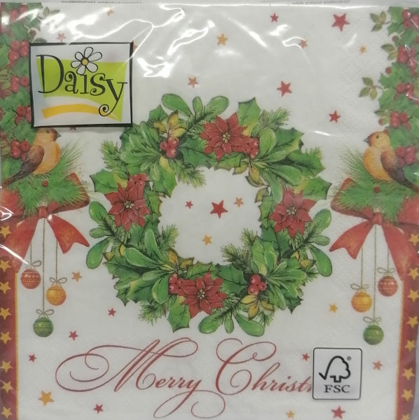 imagine produs Servetele merry christmas wreath s/20