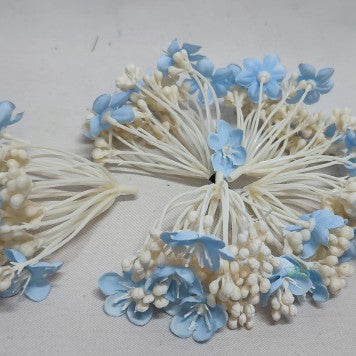 Capete floricele cu bilute S/5 albastru