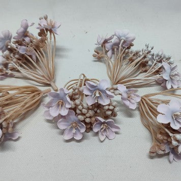 Capete floricele cu bilute S/5 mov deschis