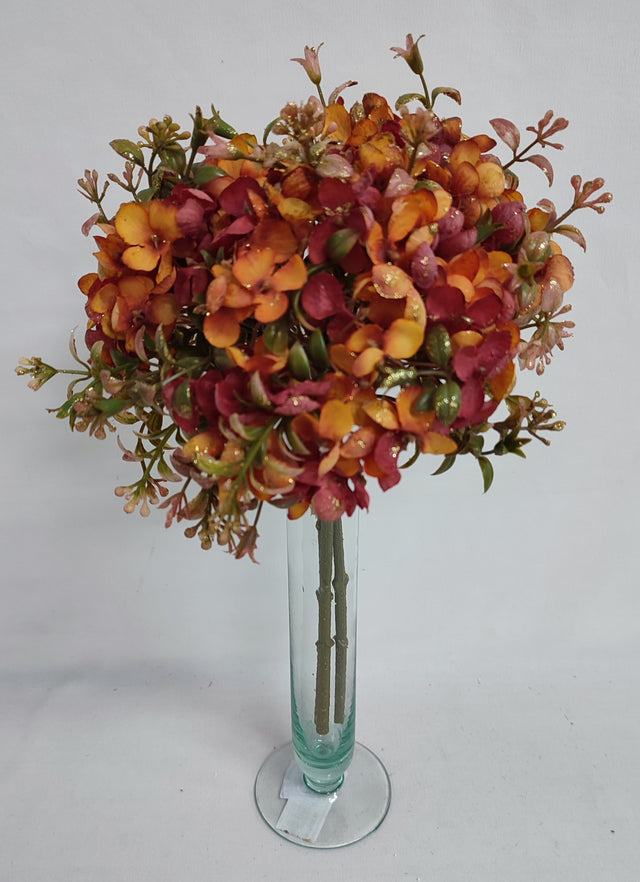 Buchet hortensie cu glitter orange 37cm