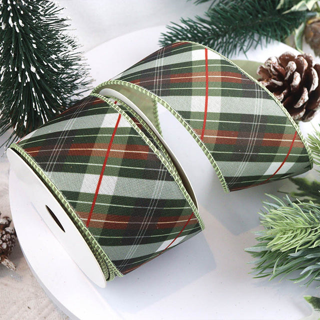 Banda decor textil patrat 6,3cmx10m vede