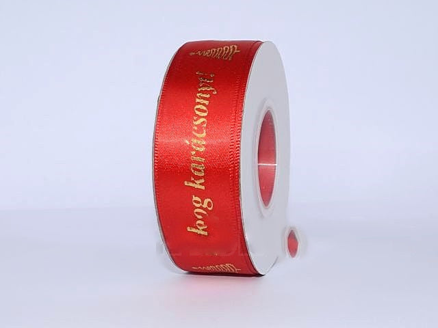 Banda decor saten 25mmx22,86m rosu
