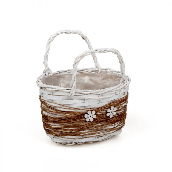 imagine produs Cos din nuiele cu manere 24x16,5x15/25cm