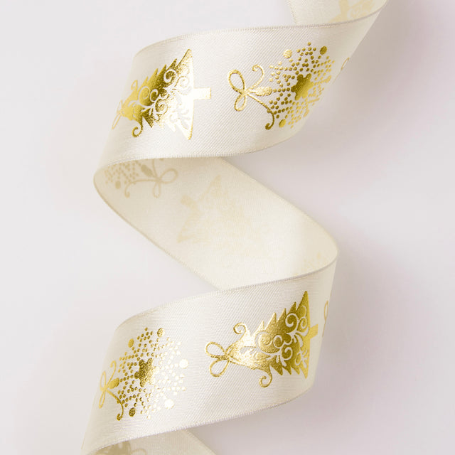 imagine produs Banda dec.craciun cu sarma 38mmx6.4m crem