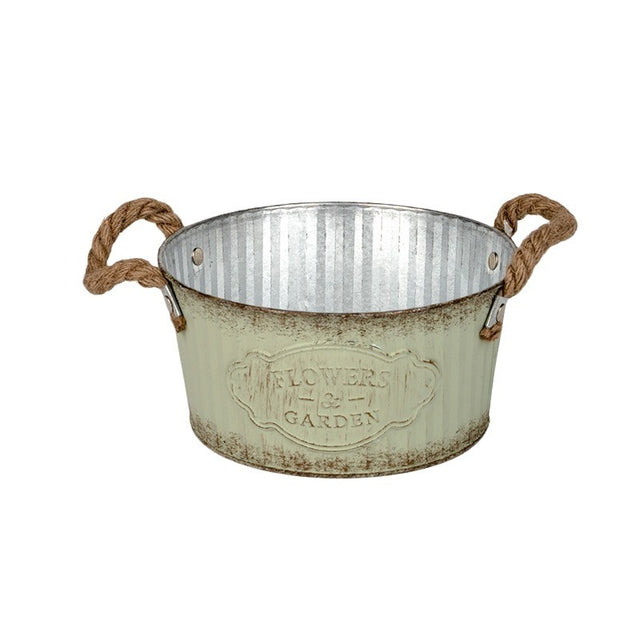 imagine produs Bol din metal cu manere Andretta 18x9cm verde