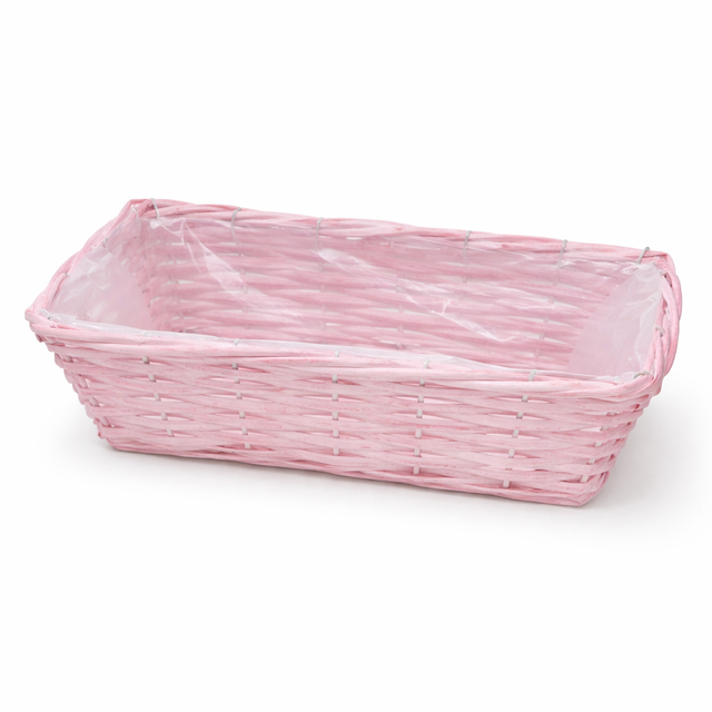Bol dreptunghiular din bambus 30x14/10cm roz