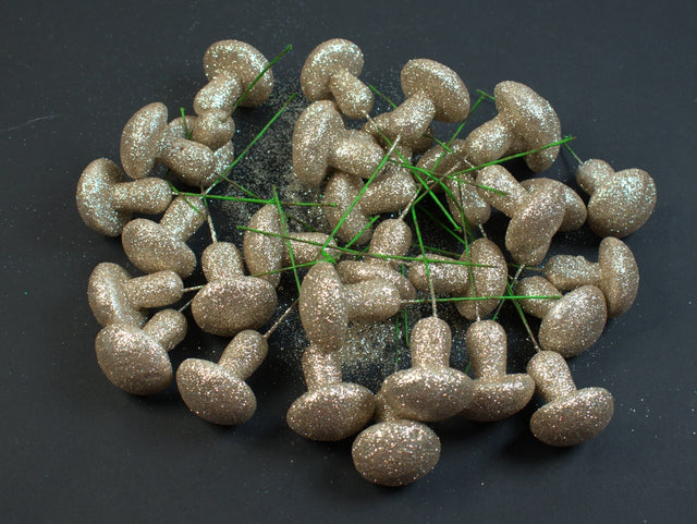 Image for Pick ciuperci 4cm sampanie cu glitter