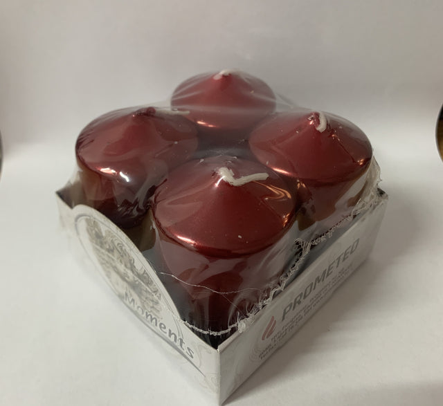 Lumanari advent 4x6cm metal bordeaux 4buc/pachet