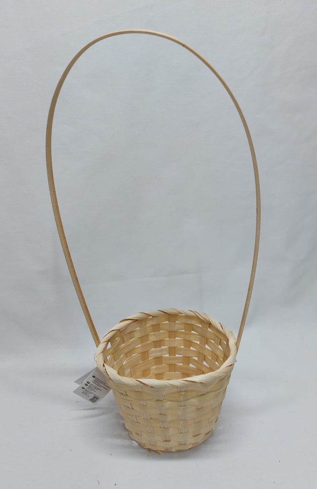 Cos bambus cu toarta 14x13/42cm natur