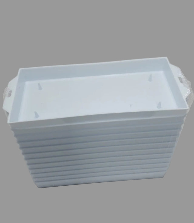 Tava plastic pentru burete 23x11cm 12buc/pachet alb