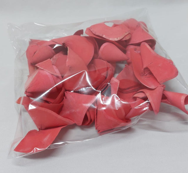 Flori din lemn 5cm cu chiciura rosu