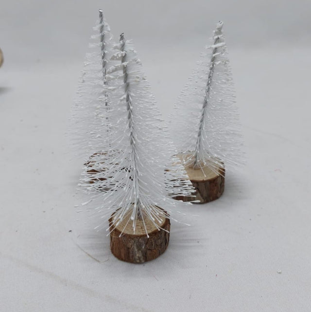 Set brad Craciun 10cm S/14 alb