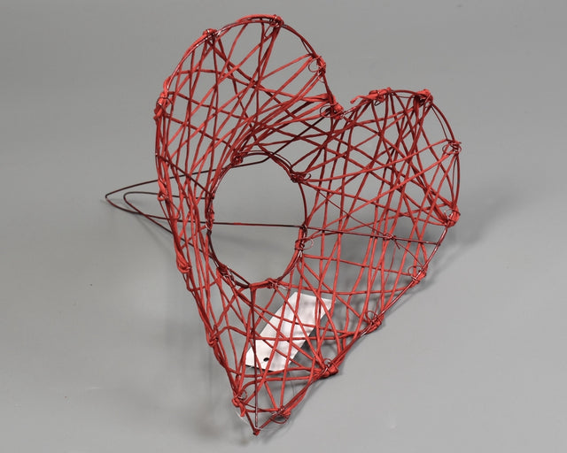 Image for Suport buchet din hartie forma inima rosu 20cm