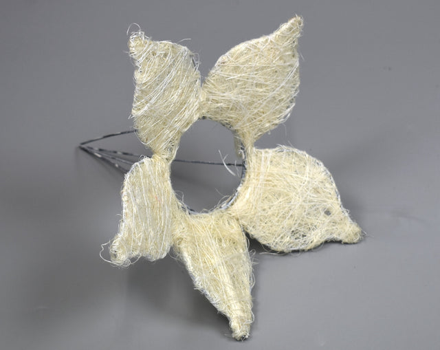 Image for Suport buchet sisal forma floare 15cm alb