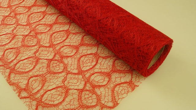 Image for Plasa decor dantela 48cmx5m rosu