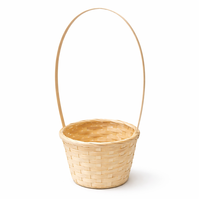 Cos bambus cu toarta 13x10/34cm natur