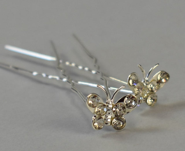 Image for Agrafe cu fluturi din cristale pentru par