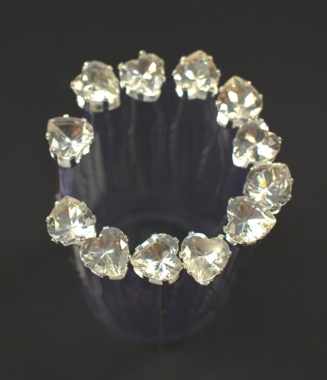 Image for Agrafe cu inima din cristale S/12