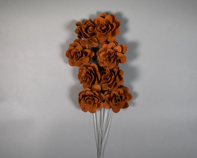 Image for Trandafiri din lemn 6cm vopsit maro