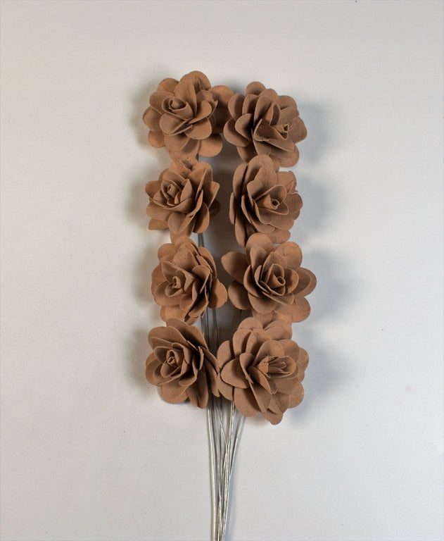 Image for Trandafiri din lemn 6cm vopsit cappucino