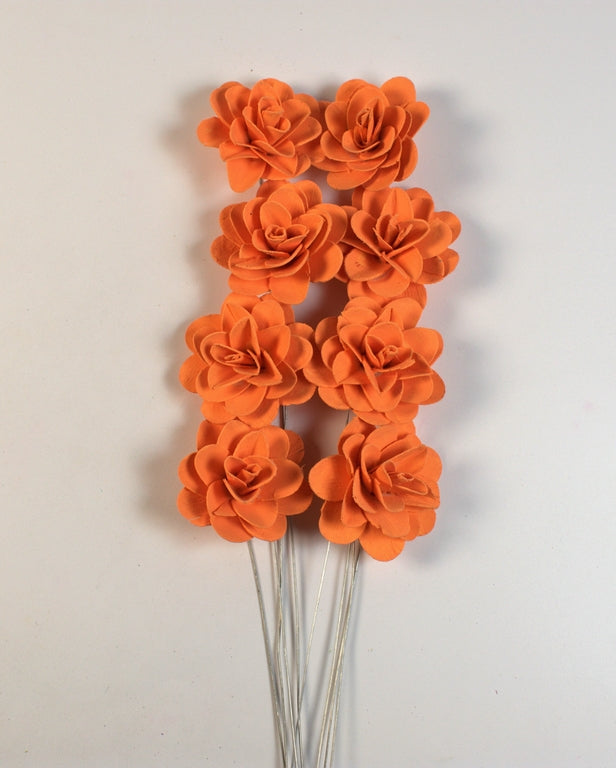 Image for Trandafiri din lemn 6cm vopsit portocaliu