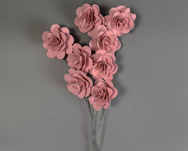 Image for Trandafiri din lemn 6cm vopsit roz