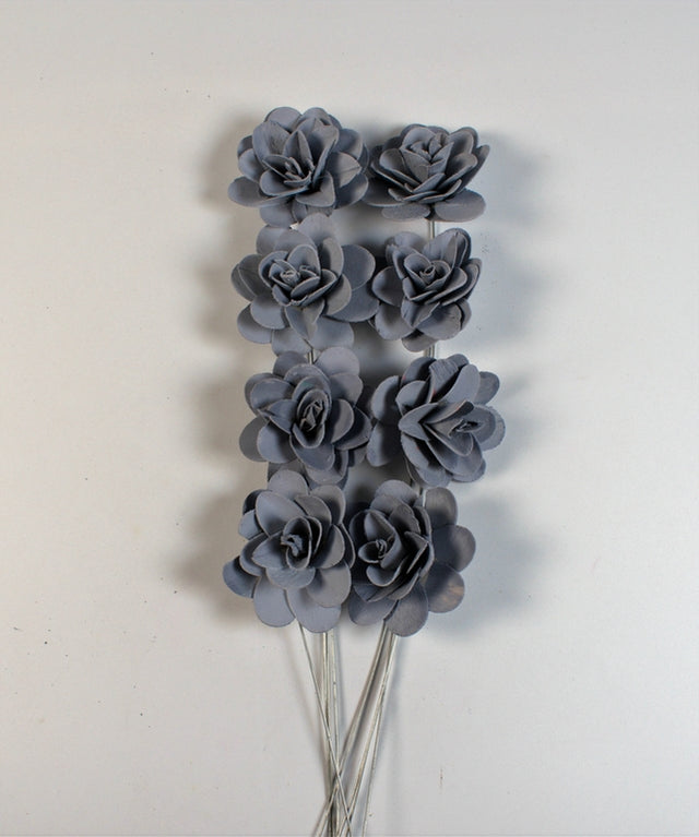 Image for Trandafiri din lemn 6cm vopsit albastru deschis