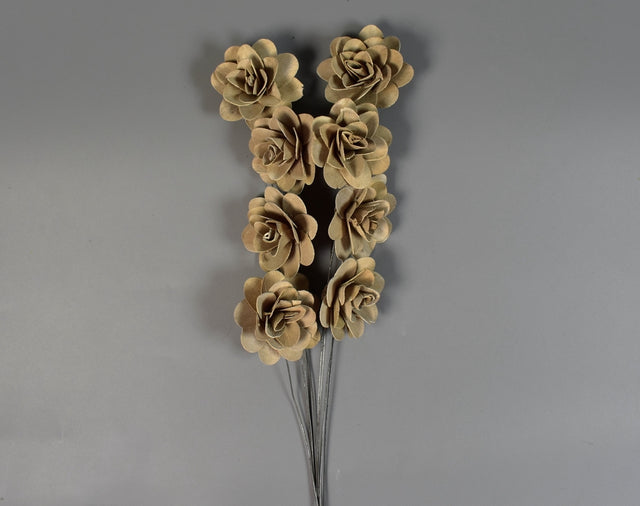 Image for Trandafiri din lemn 6cm cu chiciura