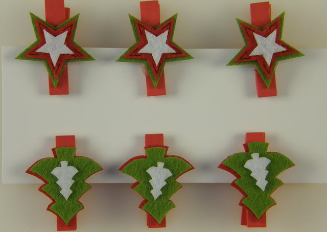 Image for Clame din lemn cu brad si stele