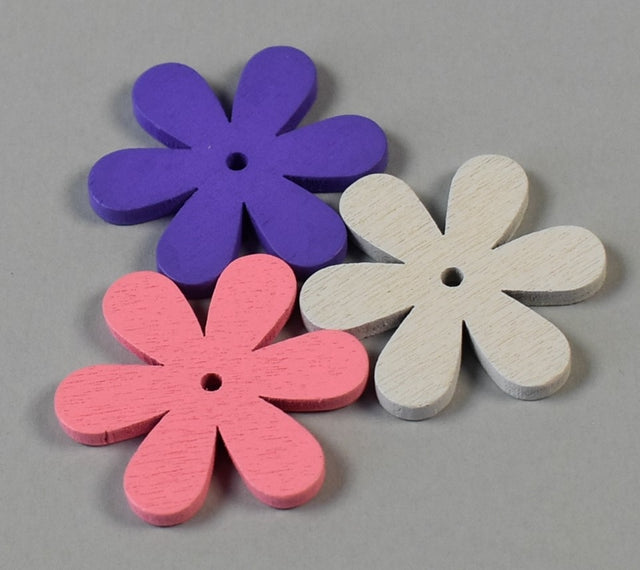 imagine produs Fig.flori colorate din lemn 3cm