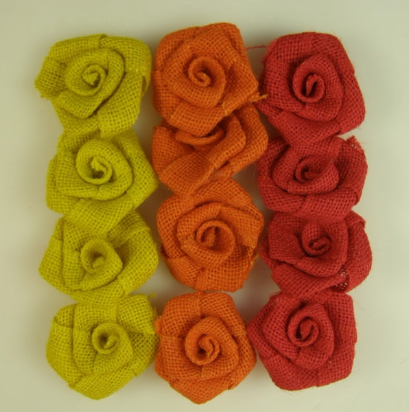 imagine produs Flori din yuta 6cm s/12 galben/port.