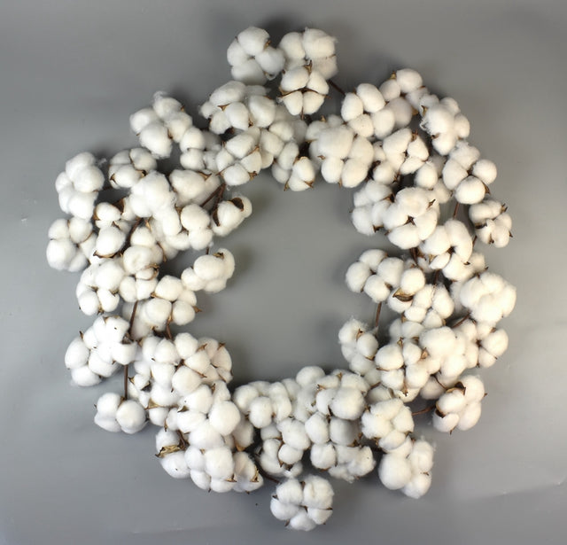 Image for Coronita din flori bumbac 50cm alb