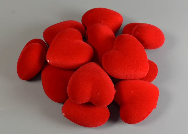 Image for Inima polistiren catifelat 6cm S/12 rosu