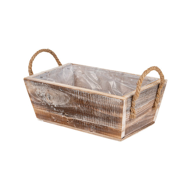 Bol din lemn cu manere 26,5x17x10cm