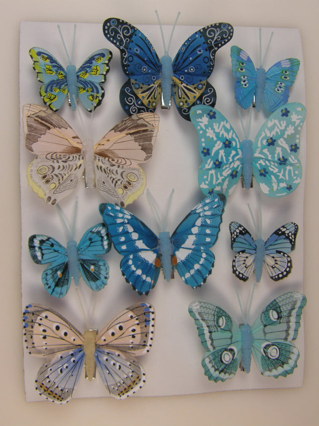 Image for Fluturi cu clame 5-8cm S/10 albastru