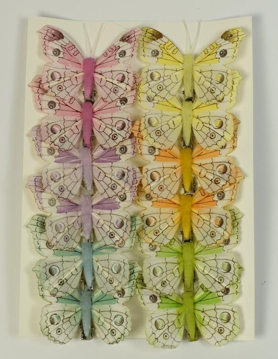 imagine produs Fluturi cu clame 8cm s/12 mix15