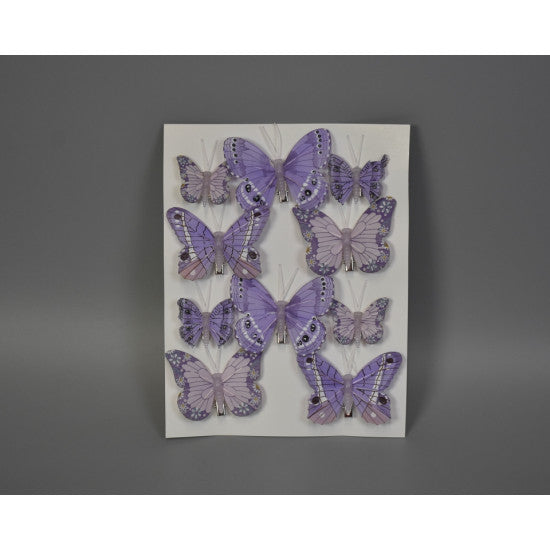 Fluturi cu clame 5-8cm mov deschis