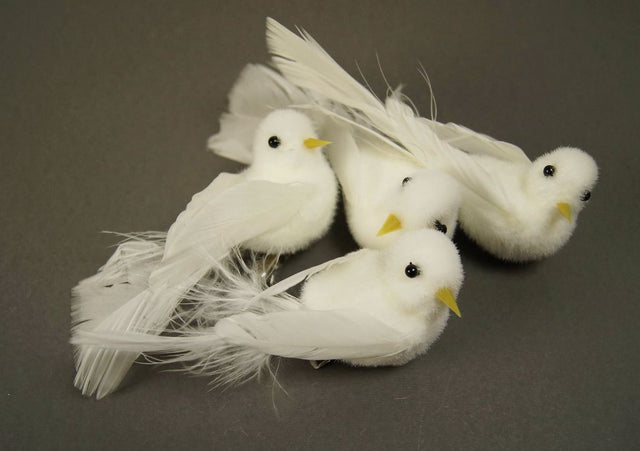 Image for Pasari cu clame 11cm S/12 alb